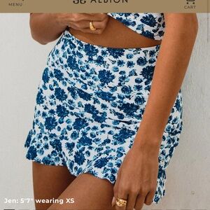 Albion Blue and White Skorts with Flowy Design